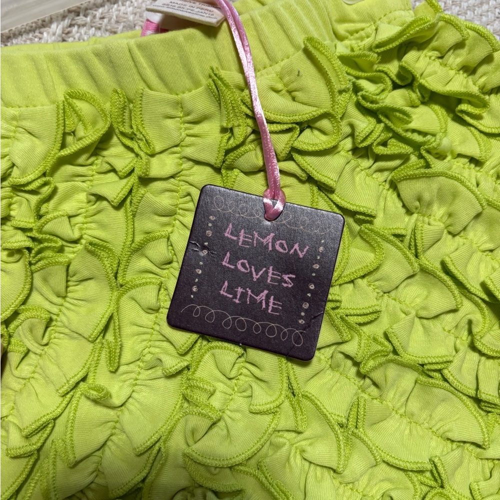 Lime Green Ruffled Sorts - Picture 3 of 4